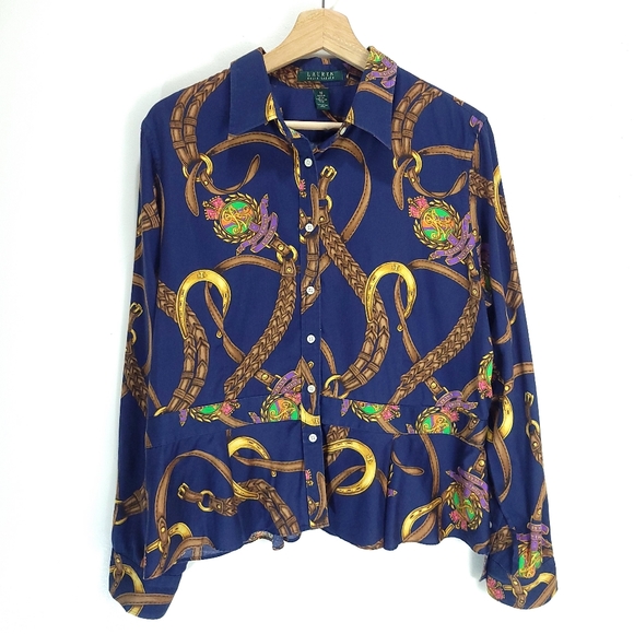 Lauren Ralph Lauren Bridle Belts & Crests Shirt - Picture 1 of 9